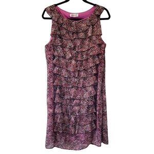 SHELBY & PALMER ~ Ruffle Front Confetti Print Dress ~ Size 8